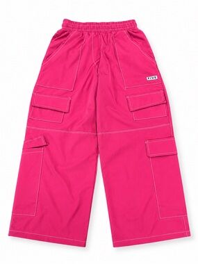 FIVE THE LABEL YXL Kids Cargo Wide-Leg Joggers in Hot Pink by FIVE